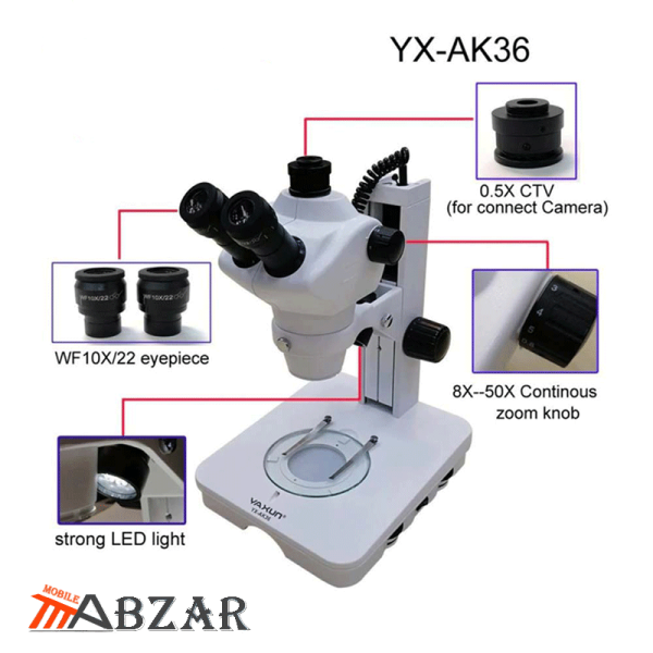قیمت لوپ حرفه‌ای ۳ چشمی مدل Yaxun AK36